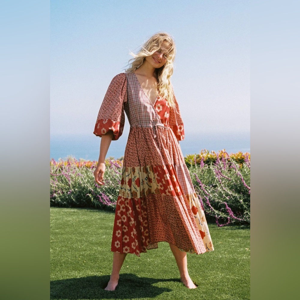 Christy Dawn Gina Dress - Patchwork Reds - XS